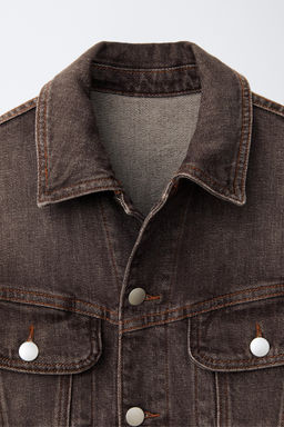 CAZADORA DENIM EFECTO LAVADO / Marr?n - Zara фото 4