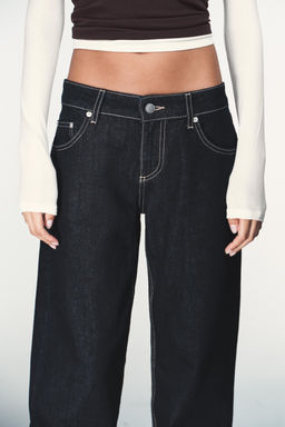JEANS TRF WIDE LEG TIRO BAJO / Marino oscuro - Zara фото 2