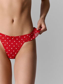 Цена за 2 штуки! Трусы бразилиана женские красные с принтом в сердечко - Mark formelle фото 7