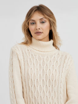 водолазка женская удлиненная с вязаным узором - Glenfield фото 7