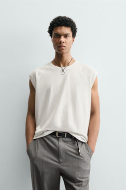 CAMISETA TANK LAVADA / Crudo