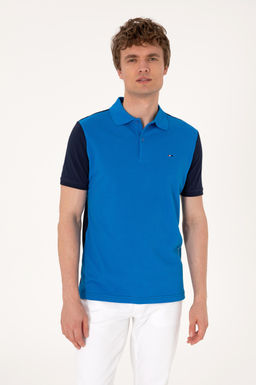 Erkek Regular Fit Lacivert Polo Yaka Ti__rt Sepette S_rpriz _ndirim