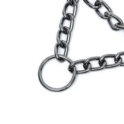 Ошейник - полуудавка металлический трехрядный, 40 см, толщина проволоки 2 мм, черный - Пижон фото 4