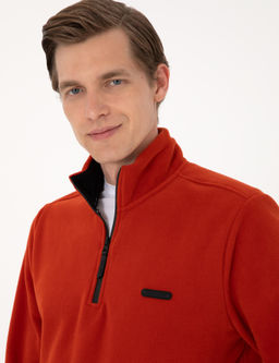 Kiremit Regular Fit Yar_m Fermuarl_ Polar Sweatshirt - Pierre cardin фото 2