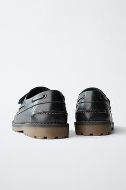 LEATHER BOAT SHOES - Zara фото 7