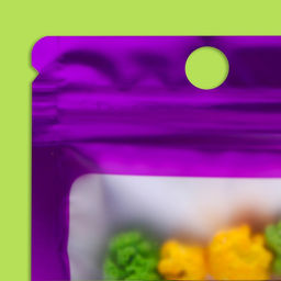 Цена за 100 шт. Пакет Зип-лок с окном, с еврослотом, фиолетовый, 7 х 10 см