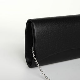 Сумка-клатч женская вечерняя на магните, на цепочке, мерцающая, чёрная