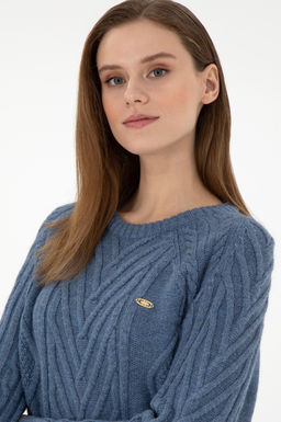 Женский свитер цвета индиго с круглым вырезом Неожиданная скидка в корзине - U.s. polo assn фото 2