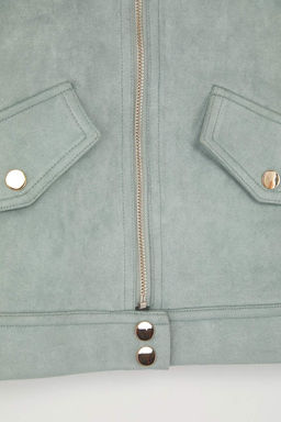 Koyu Kahverengi Fitted Kal?p Suet Ince Ceket Mont TWOAW26MO00016 - Trendyolmilla фото 12