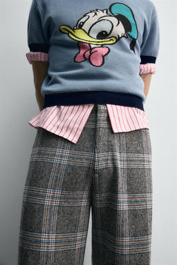 WIDE-LEG CHECK TROUSERS HARRY LAMBERT FOR ZARA X DISNEY  фото 5