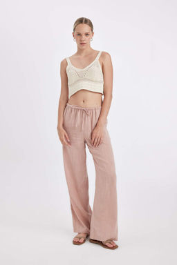 Широкие брюки стандартной длины с нормальной талией и двойными карманами - Defacto фото 2