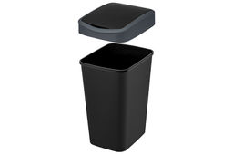 Ведро для мусора с подвижной крышкой 10 л 23,5*19,5*33,7 см Тандем черный/серый (841078) - Elan gallery фото 5