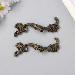 Ручка для шкатулки металл "Старинная" бронза набор 2 шт 8,5х2,6 см