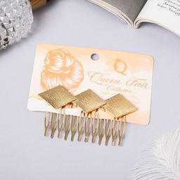 Гребень для волос Либерти геометрия ромбы, 7,5х5 см, золото - Queen fair фото 3