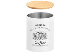 Набор 2 банок д/хранения 1,1 л 11*11*13,8 см "Coffee", с бамбук.крышками