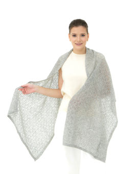 Палантин из шерсти 7W12002 серый