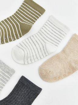 ?izgili Erkek Bebek Soket ?orap 5li