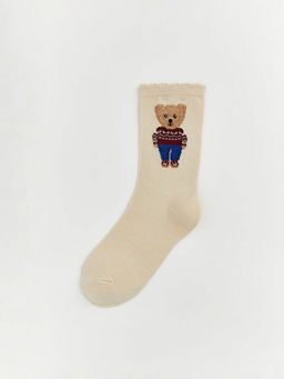 Ay? Teddy Bask?l? Kad?n Soket ?orap