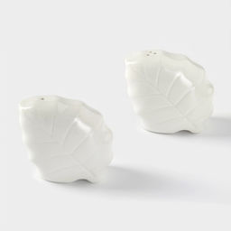 Набор фарфоровый для специй на бамбуковой подставке BellaTenero Листья, 4 предмета: солонка 120 мл, перечница 120 мл, салфетница, подставка, белый  фото 6