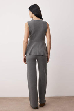 Kahverengi Selanik Dugmeli Belden Ac?lan Wide Leg/Palazzo Alt Orme Alt - Ust Tak?m TWOAW26AU00092 - Trendyolmilla фото 10