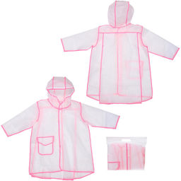 Дождевик-плащ "Neo" с капюшоном и завязками, на кнопках, цвет розовый, р. XL(61*55см.)
