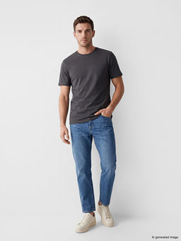 Regular Fit %100 Pamuk Basic Erkek Ti??rt 3l? - Waikiki фото 3