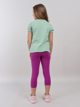 CRB wear / CWKG 90270-37 Комплект для девочки (футболка, бриджи),зеленый  фото 8