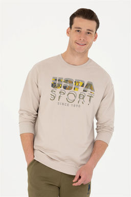 Свитшот мужской U. S. Polo Assn бежевый из хлопка - U.s. polo assn фото 3