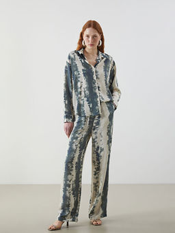 Beli Lastikli Batik Desenli Kad?n Pantolon