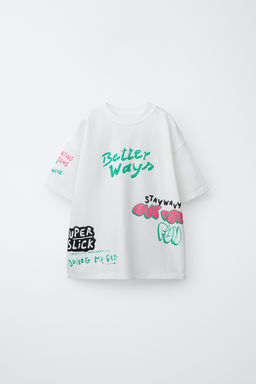 CAMISETA ESTAMPADA GRAFFITI / Blanco