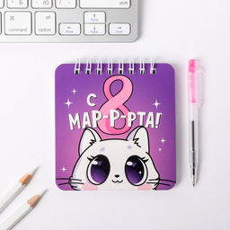 Подарочный набор, блокнот 48 листов и ручка пластик Ты прекрасна. 8 марта - Artfox фото 2