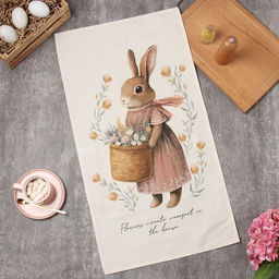 Полотенце кух.Этель Зайчик с корзинкой 40х70 см, 100% хл, 190г/м2  фото 5