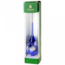 Елочная игрушка верхушка стеклянная "Лучик" h25,5см, ручная художественная роспись, цвета микс, подарочная упаковка (Россия)