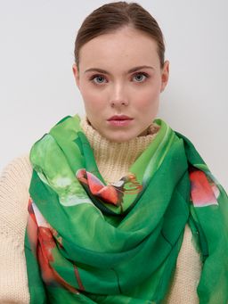 Большой, красивый двусторонний платок с рисунком в стиле арт-декои необычной текстурой ткани