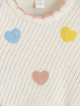 Kalp Nak??l? K?z ?ocuk Triko S?veter