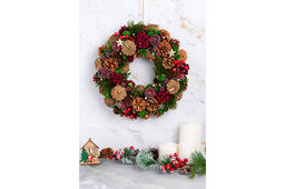 Новогоднее украшение венок 33*33*8 см Тайна Рождества круг