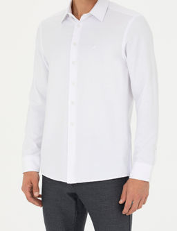 Beyaz Slim Fit Uzun Kollu G_mlek