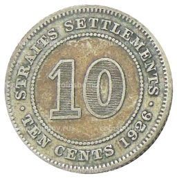 10 центов 1926 года Стрейтс Сетлментс