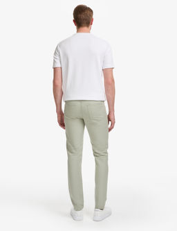 A__k Ye_il Slim Fit Keten Kar___ml_ Kanvas Pantolon