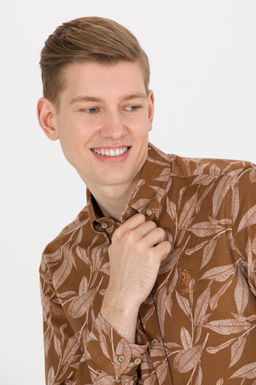 U. S. Polo Assn Мужская рубашка светло-коричневого цвета с длинным рукавом - U.s. polo assn фото 4