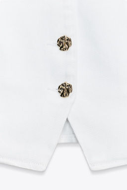 Z1975 DENIM WAISTCOAT WITH GOLD BUTTON - Zara фото 16