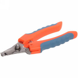 Цена за 2 шт. Когтерез для животных "ЗООУЛЬТРА", пружинный механизм, ручки прорезиненные - волна, цвет оранжевый / бирюзовый, 16см