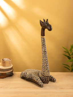 Сувенир «Жираф», 28×17×60 см, дерево, бежево-коричневый
