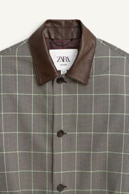 LIMITED EDITION CHECK TRENCH COAT WITH LEATHER DETAIL