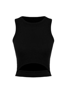 Siyah Cut Out Detayl? Bisiklet Yaka Orme Atlet TWOSS24AL00043