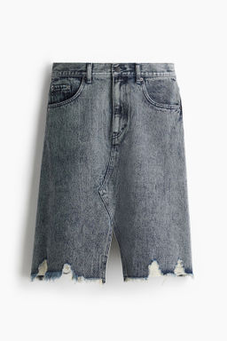 Falda denim con detalles maxidesgastados