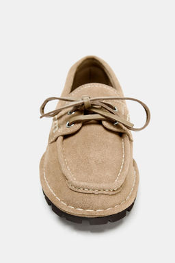 SPLIT SUEDE DECK SHOES WITH TRACK SOLE - Zara фото 5