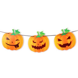 Растяжка бумажная "Helloween - Злые тыквы" 3 м