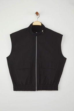 Siyah Oversize Kal?p Ince YelekTWOAW26YE00022