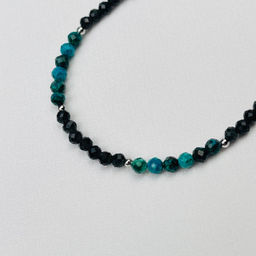 Браслет из Обсидиана и Хризоколлы 18,5 см +